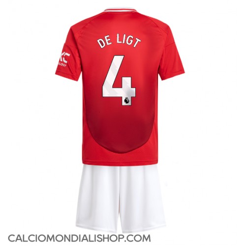 Maglie da calcio Manchester United Matthijs de Ligt #4 Prima Maglia Bambino 2024-25 Manica Corta (+ Pantaloni corti)